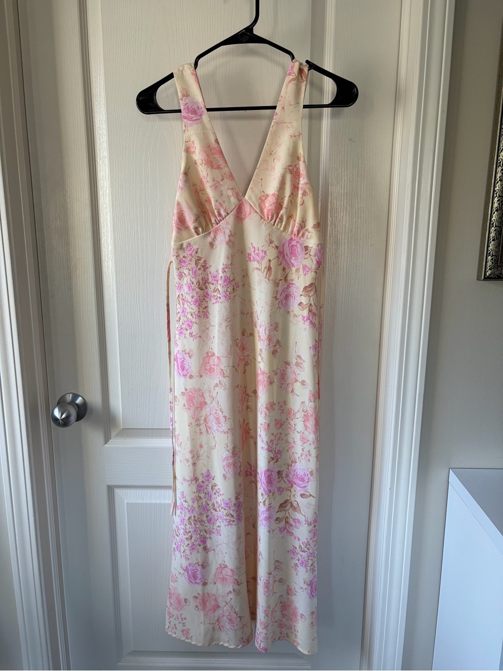 NWT Altar'd State Butter Yellow and Pink Floral Midi Dress